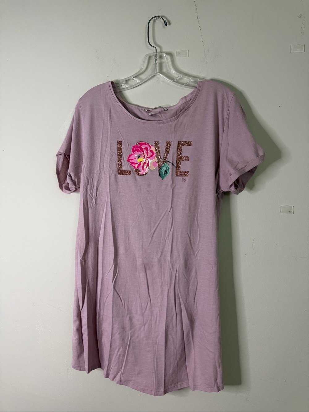 Victoria’s Secret Women’s Lavender 'LOVE' Floral Nightshirt